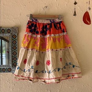 Zara Embroidered Floral Boho Skirt ❤️ size 12/13